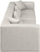 Meridian Furniture - Cube 144" Cream Vegan Leather Upholstered 4pc. Sofa - 668Cream-S144B - GreatFurnitureDeal