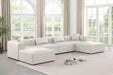 Meridian Furniture - Cube 144" Cream Vegan Leather Upholstered 6pc. Sectional - 668Cream-Sec6B - GreatFurnitureDeal