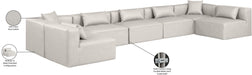 Meridian Furniture - Cube 180" Cream Vegan Leather Upholstered 7pc. Sectional - 668Cream-Sec7B - GreatFurnitureDeal