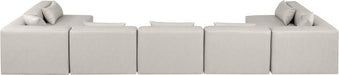 Meridian Furniture - Cube 180" Cream Vegan Leather Upholstered 7pc. Sectional - 668Cream-Sec7B - GreatFurnitureDeal