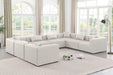 Meridian Furniture - Cube 144" Cream Vegan Leather Upholstered 8pc. Sectional - 668Cream-Sec8A - GreatFurnitureDeal
