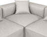 Meridian Furniture - Cube 144" Cream Vegan Leather Upholstered 8pc. Sectional - 668Cream-Sec8A - GreatFurnitureDeal