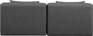 Meridian Furniture - Cube 72" Charcoal Vegan Leather Upholstered 2pc. Armless Sofa - 668Grey-S72A - GreatFurnitureDeal