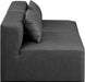 Meridian Furniture - Cube 72" Charcoal Vegan Leather Upholstered 2pc. Armless Sofa - 668Grey-S72A - GreatFurnitureDeal