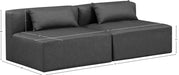 Meridian Furniture - Cube 72" Charcoal Vegan Leather Upholstered 2pc. Armless Sofa - 668Grey-S72A - GreatFurnitureDeal