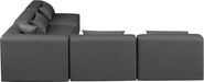 Meridian Furniture - Cube 108" Charcoal Vegan Leather Upholstered 5pc. Sectional - 668Grey-Sec5B - GreatFurnitureDeal
