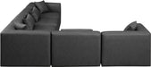 Meridian Furniture - Cube 144" Charcoal Vegan Leather Upholstered 6pc. Sectional - 668Grey-Sec6A - GreatFurnitureDeal