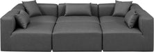Meridian Furniture - Cube 108" Charcoal Vegan Leather Upholstered 6pc. Sectional - 668Grey-Sec6C - GreatFurnitureDeal