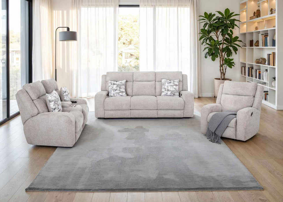 Franklin Furniture - 668 Logan 3 Piece Power Reclining Sofa Set in Dolby Storm - 66847-62-66835-62-6568-30-STORM - GreatFurnitureDeal