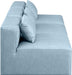 Meridian Furniture - Cube 108" Light Blue Vegan Leather Upholstered 3pc. Armless Sofa - 668LtBlu-S108A - GreatFurnitureDeal