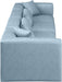 Meridian Furniture - Cube 144" Light Blue Vegan Leather Upholstered 4pc. Sofa - 668LtBlu-S144B - GreatFurnitureDeal