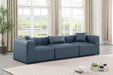 Meridian Furniture - Cube 108" Navy Vegan Leather Upholstered 3pc. Sofa - 668Navy-S108B - GreatFurnitureDeal