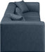 Meridian Furniture - Cube 108" Navy Vegan Leather Upholstered 3pc. Sofa - 668Navy-S108B - GreatFurnitureDeal
