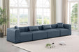 Meridian Furniture - Cube 144" Navy Vegan Leather Upholstered 4pc. Sofa - 668Navy-S144B - GreatFurnitureDeal