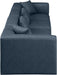 Meridian Furniture - Cube 144" Navy Vegan Leather Upholstered 4pc. Sofa - 668Navy-S144B - GreatFurnitureDeal