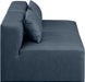 Meridian Furniture - Cube 72" Navy Vegan Leather Upholstered 2pc. Armless Sofa - 668Navy-S72A - GreatFurnitureDeal