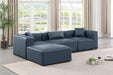Meridian Furniture - Cube 108" Navy Vegan Leather Upholstered 4pc. Sectional - 668Navy-Sec4A - GreatFurnitureDeal