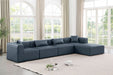 Meridian Furniture - Cube 144" Navy Vegan Leather Upholstered 5pc. Sectional - 668Navy-Sec5A - GreatFurnitureDeal