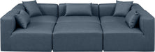 Meridian Furniture - Cube 108" Navy Vegan Leather Upholstered 6pc. Sectional - 668Navy-Sec6C - GreatFurnitureDeal