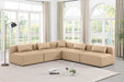 Meridian Furniture - Cube 108" Tan Vegan Leather Upholstered 5pc. Sectional - 668Tan-Sec5B - GreatFurnitureDeal