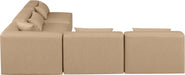 Meridian Furniture - Cube 108" Tan Vegan Leather Upholstered 5pc. Sectional - 668Tan-Sec5B - GreatFurnitureDeal