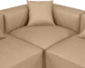 Meridian Furniture - Cube 108" Tan Vegan Leather Upholstered 5pc. Sectional - 668Tan-Sec5B - GreatFurnitureDeal