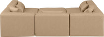Meridian Furniture - Cube 108" Tan Vegan Leather Upholstered 6pc. Sectional - 668Tan-Sec6C - GreatFurnitureDeal