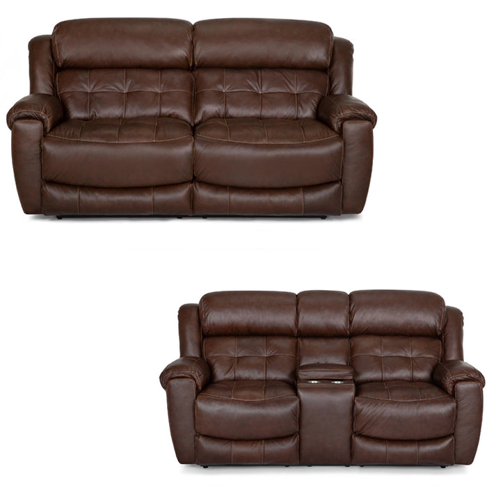 Franklin Furniture - 671 Corwin 2 Piece Power Reclining Sofa Set in Dakota Brown - 67143-83-BROWN-2SET - GreatFurnitureDeal