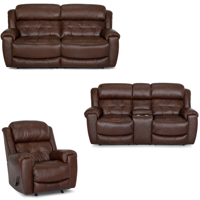 Franklin Furniture - 671 Corwin 3 Piece Power Reclining Sofa Set in Dakota Brown - 67143-83-BROWN-3SET - GreatFurnitureDeal