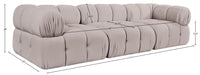 Meridian Furniture - Orin Beige Velvet Performance Fabric Upholstered 3 pc. Sofa - 671Beige-S3A - GreatFurnitureDeal