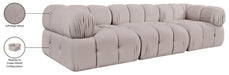 Meridian Furniture - Orin Beige Velvet Performance Fabric Upholstered 3 pc. Sofa - 671Beige-S3A - GreatFurnitureDeal
