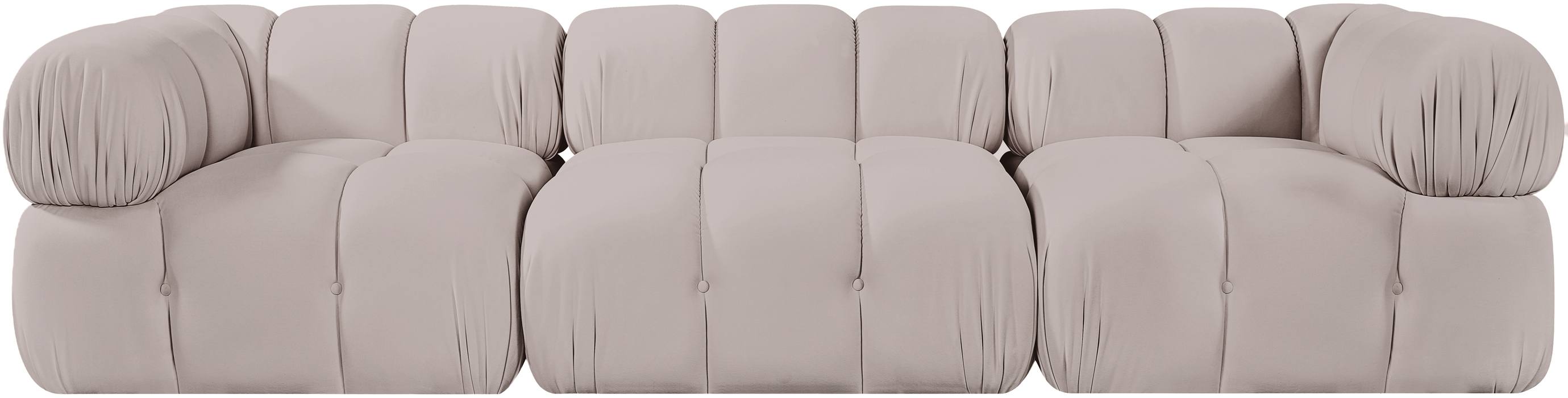 Meridian Furniture - Orin Beige Velvet Performance Fabric Upholstered 3 pc. Sofa - 671Beige-S3A - GreatFurnitureDeal