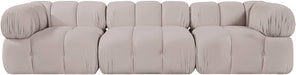 Meridian Furniture - Orin Beige Velvet Performance Fabric Upholstered 3 pc. Sofa - 671Beige-S3A - GreatFurnitureDeal