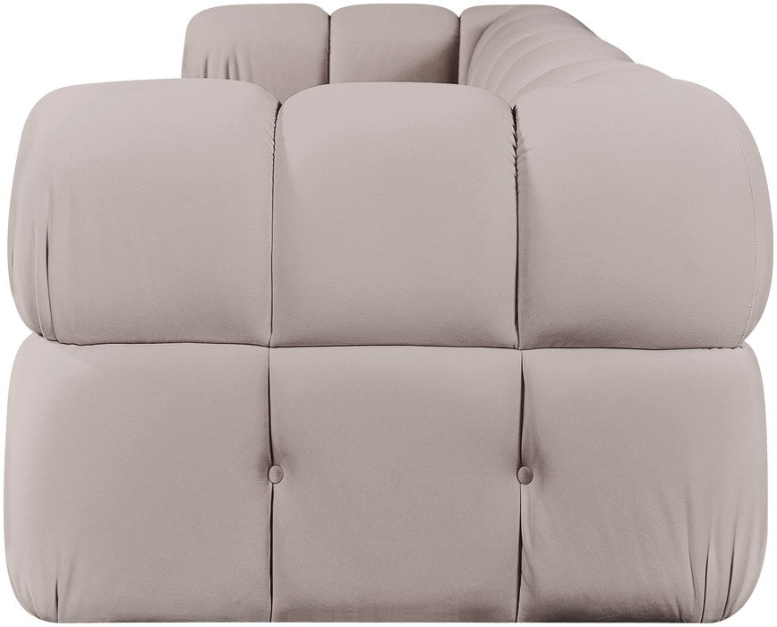 Meridian Furniture - Orin Beige Velvet Performance Fabric Upholstered 3 pc. Sofa - 671Beige-S3A - GreatFurnitureDeal