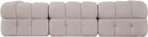 Meridian Furniture - Orin Beige Velvet Performance Fabric Upholstered 3 pc. Sofa - 671Beige-S3A - GreatFurnitureDeal