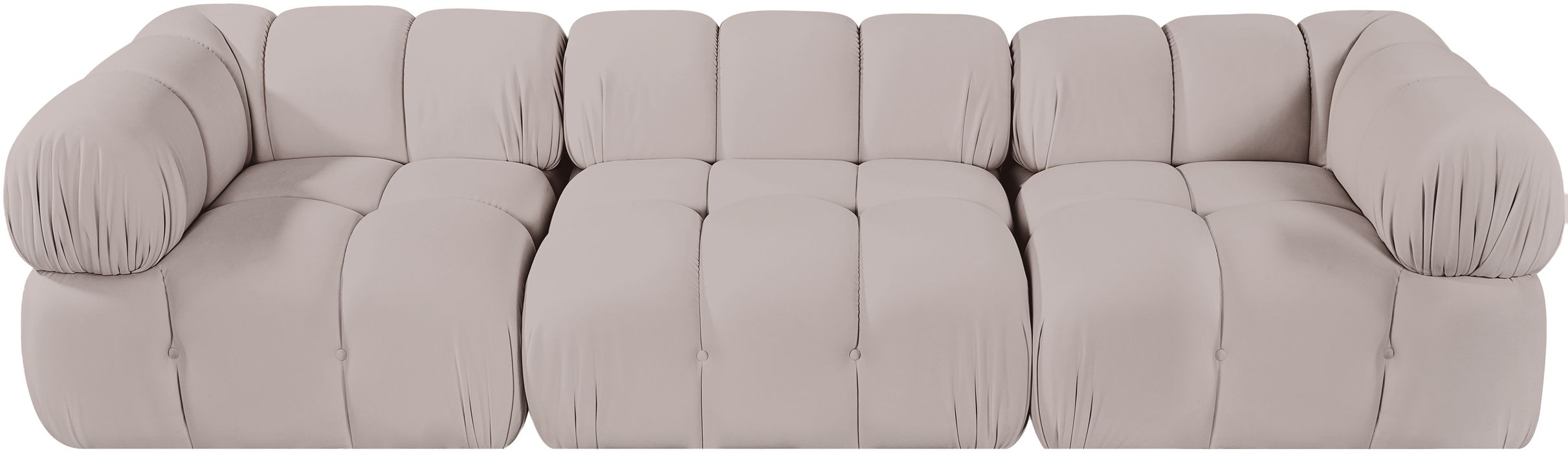 Meridian Furniture - Orin Beige Velvet Performance Fabric Upholstered 3 pc. Sofa - 671Beige-S3A - GreatFurnitureDeal
