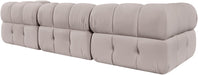 Meridian Furniture - Orin Beige Velvet Performance Fabric Upholstered 3 pc. Sofa - 671Beige-S3A - GreatFurnitureDeal