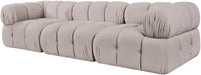 Meridian Furniture - Orin Beige Velvet Performance Fabric Upholstered 3 pc. Sofa - 671Beige-S3A - GreatFurnitureDeal