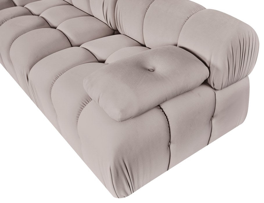 Meridian Furniture - Orin Beige Velvet Performance Fabric Upholstered 3 pc. Sofa - 671Beige-S3B - GreatFurnitureDeal