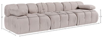 Meridian Furniture - Orin Beige Velvet Performance Fabric Upholstered 3 pc. Sofa - 671Beige-S3B - GreatFurnitureDeal