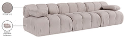 Meridian Furniture - Orin Beige Velvet Performance Fabric Upholstered 3 pc. Sofa - 671Beige-S3B - GreatFurnitureDeal