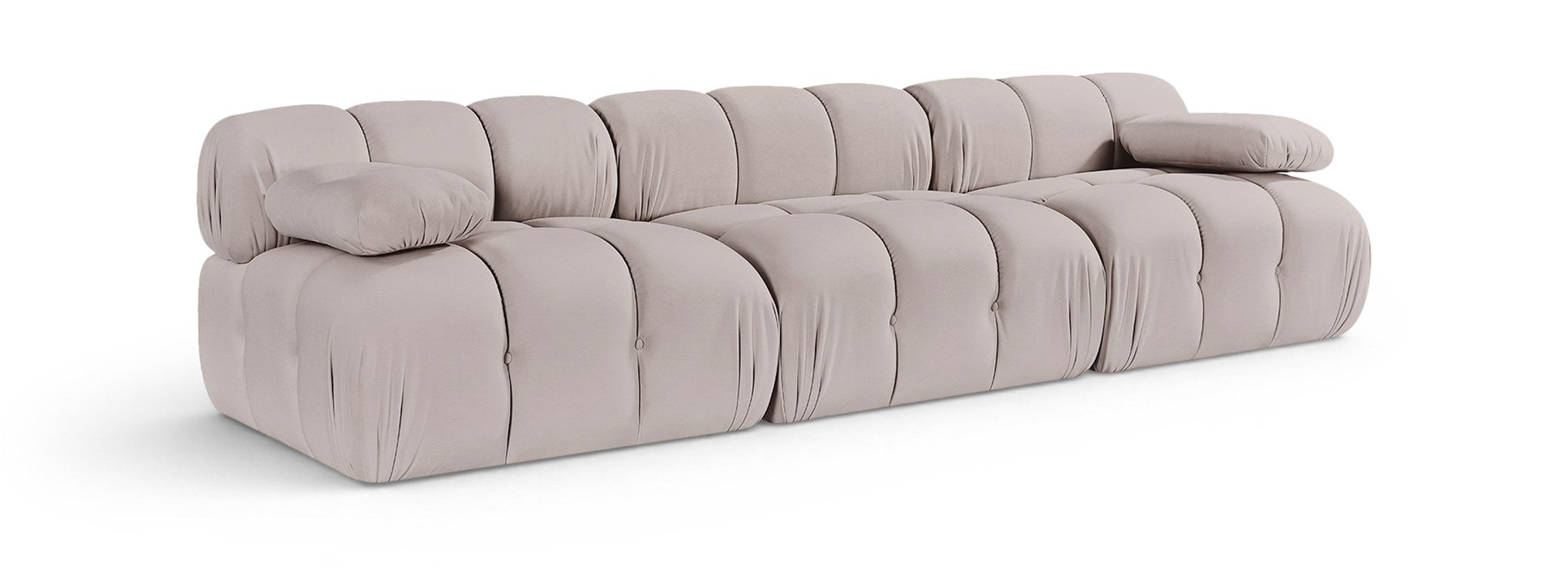 Meridian Furniture - Orin Beige Velvet Performance Fabric Upholstered 3 pc. Sofa - 671Beige-S3B - GreatFurnitureDeal