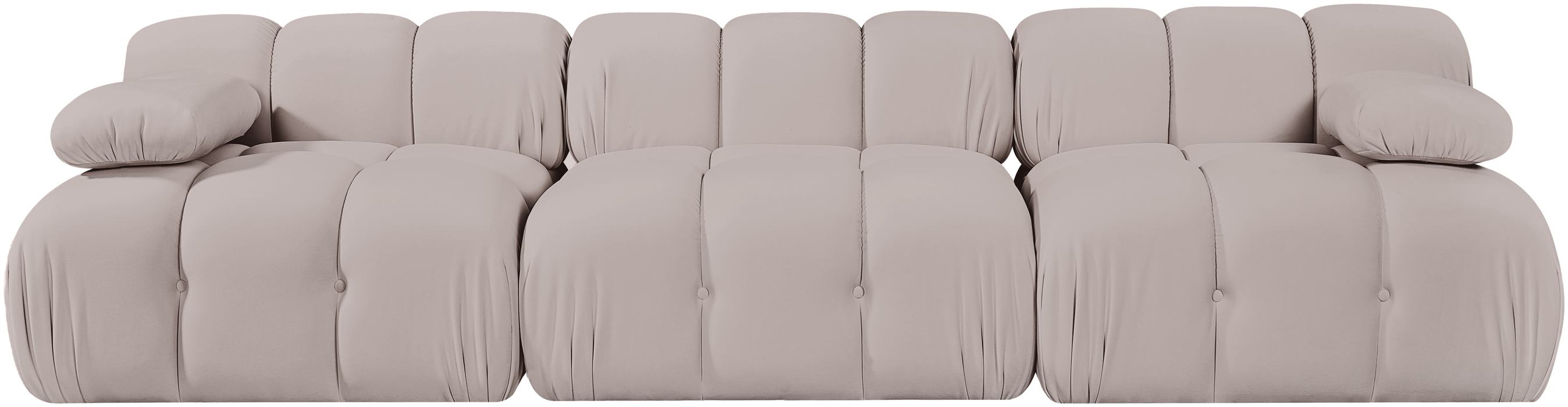 Meridian Furniture - Orin Beige Velvet Performance Fabric Upholstered 3 pc. Sofa - 671Beige-S3B - GreatFurnitureDeal