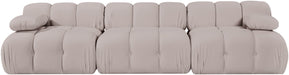 Meridian Furniture - Orin Beige Velvet Performance Fabric Upholstered 3 pc. Sofa - 671Beige-S3B - GreatFurnitureDeal