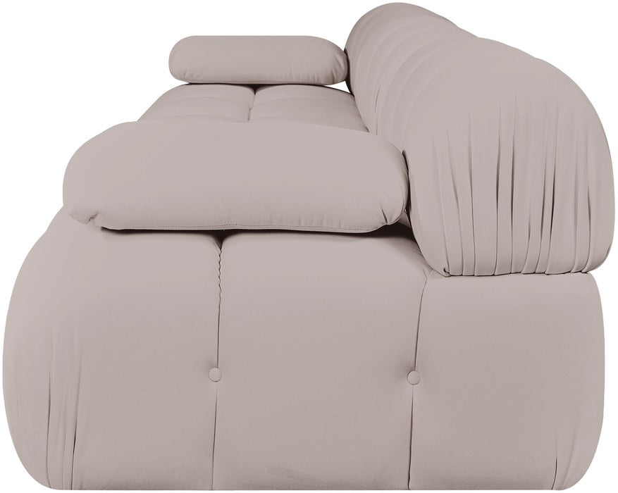 Meridian Furniture - Orin Beige Velvet Performance Fabric Upholstered 3 pc. Sofa - 671Beige-S3B - GreatFurnitureDeal