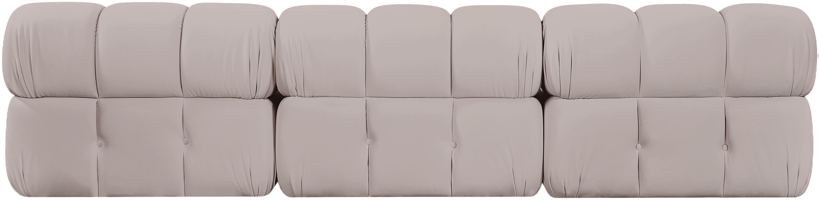 Meridian Furniture - Orin Beige Velvet Performance Fabric Upholstered 3 pc. Sofa - 671Beige-S3B - GreatFurnitureDeal