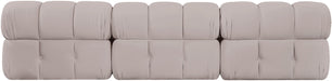 Meridian Furniture - Orin Beige Velvet Performance Fabric Upholstered 3 pc. Sofa - 671Beige-S3B - GreatFurnitureDeal
