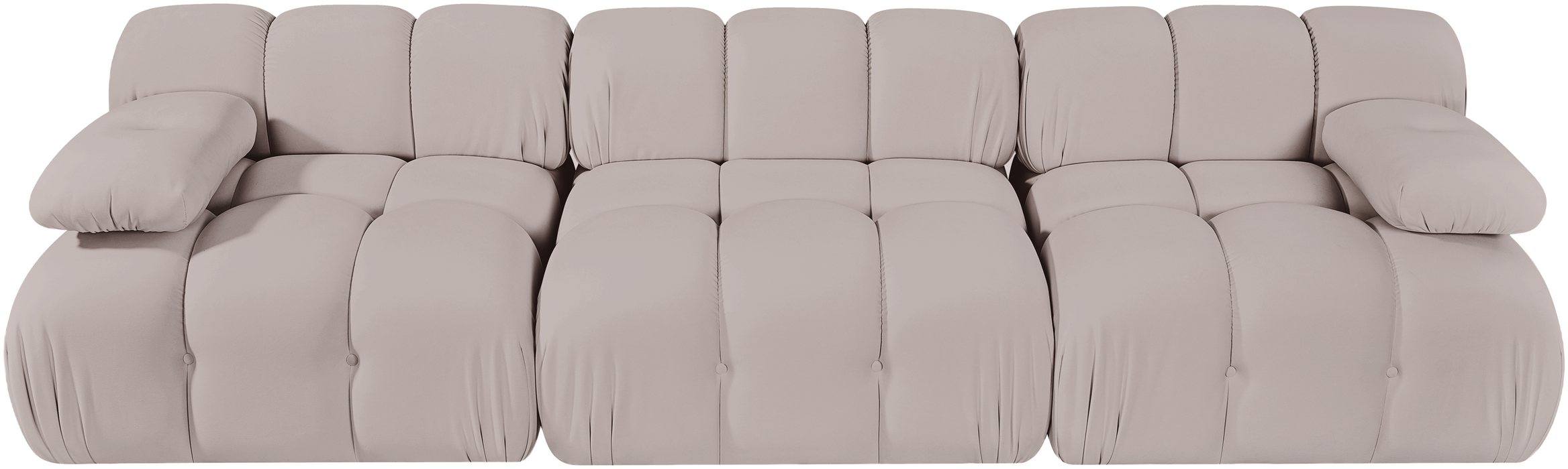 Meridian Furniture - Orin Beige Velvet Performance Fabric Upholstered 3 pc. Sofa - 671Beige-S3B - GreatFurnitureDeal