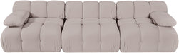 Meridian Furniture - Orin Beige Velvet Performance Fabric Upholstered 3 pc. Sofa - 671Beige-S3B - GreatFurnitureDeal