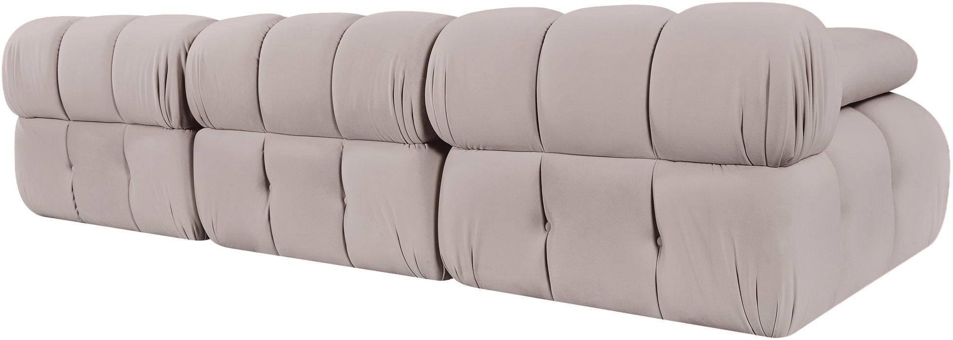 Meridian Furniture - Orin Beige Velvet Performance Fabric Upholstered 3 pc. Sofa - 671Beige-S3B - GreatFurnitureDeal